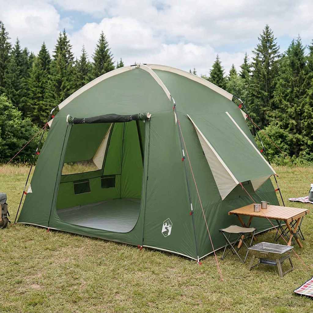vidaXL Tienda Cabaña con techo Verde 210 x 210 x 138 cm Poliéster