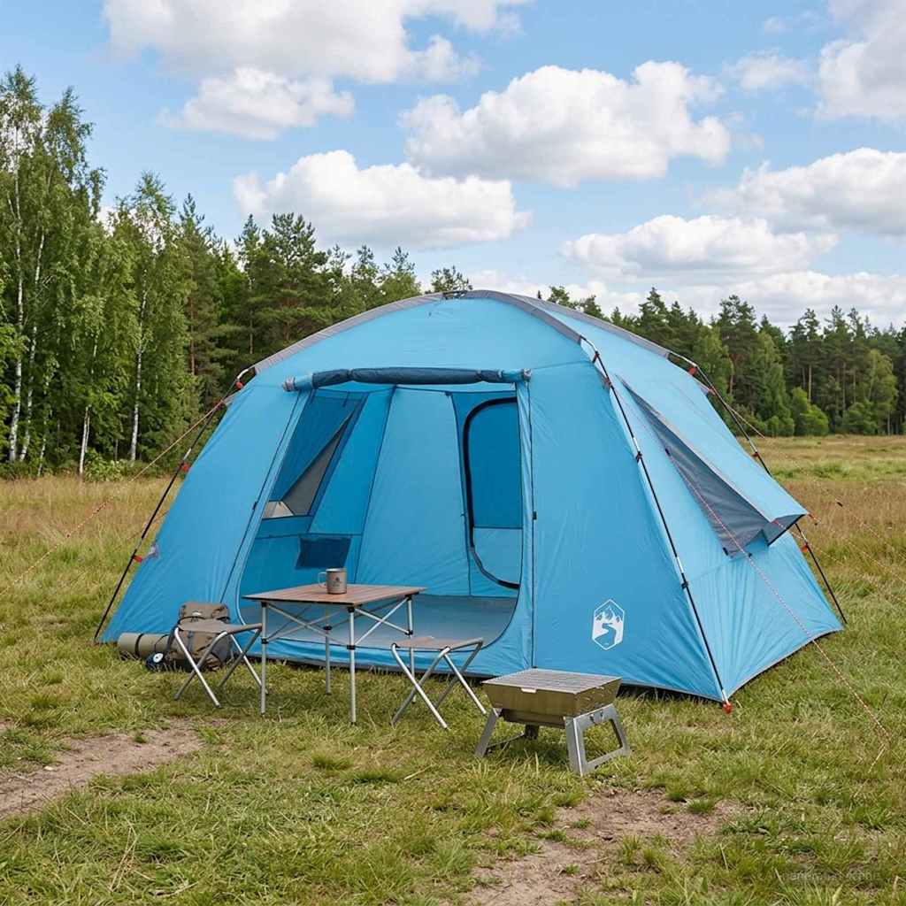 vidaXL Tienda Cabaña con techo Azul 400 x 210 x 180 cm Poliéster