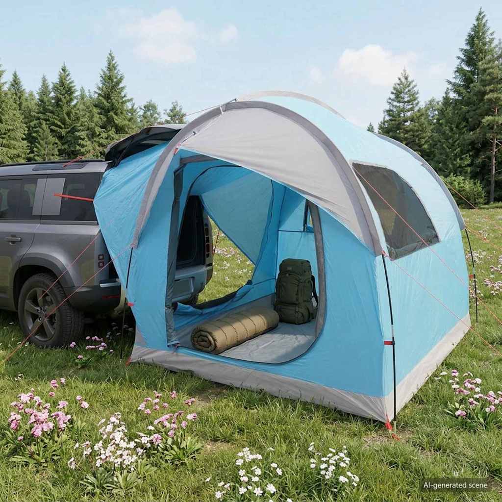 vidaXL Tienda para coche Azul 239 x 210 x 210 cm Poliéster y Acero