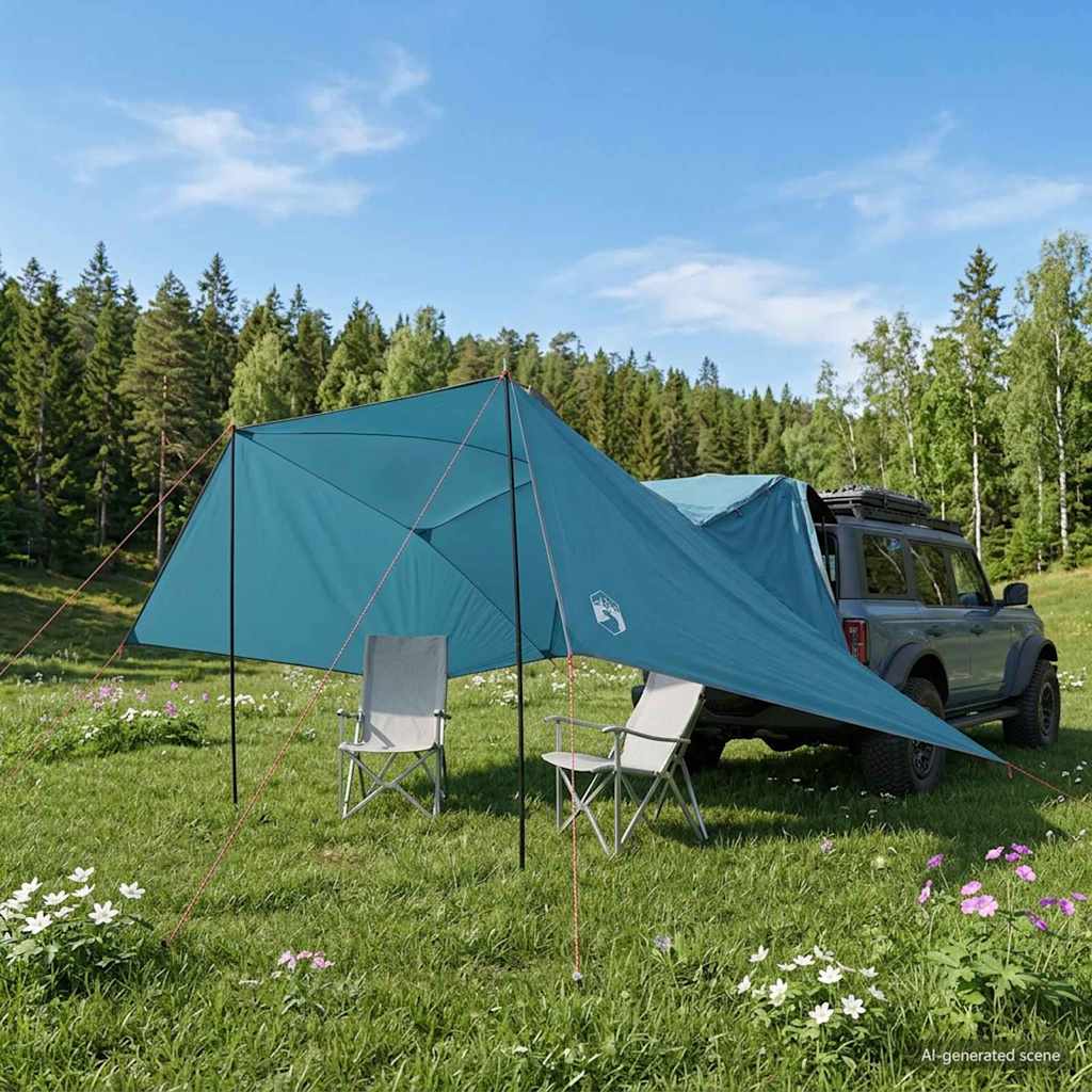 vidaXL Tienda para coche 308 x 215 x 220 cm Azul Poliéster y Acero