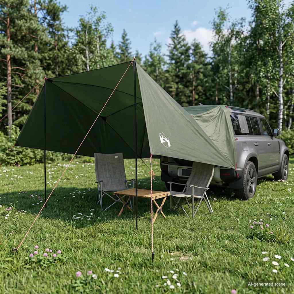 vidaXL Tienda para coche 308 x 215 x 220 cm Verde militar