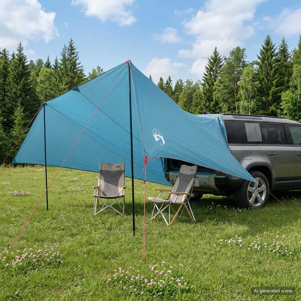 vidaXL Toldo para vehículo Azul 518 x 580 x 215 cm Poliéster y Acero