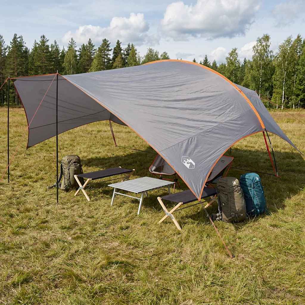 vidaXL Toldo de Camping Resistente al Agua Gris y naranja
