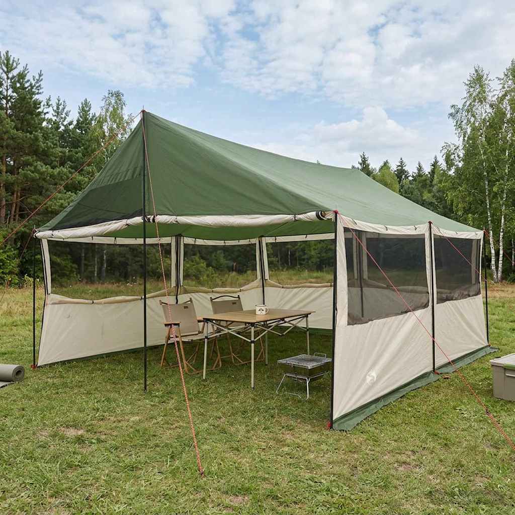 vidaXL Tienda Familiar Verde 450 x 400 x 265 cm Poliéster y Acero