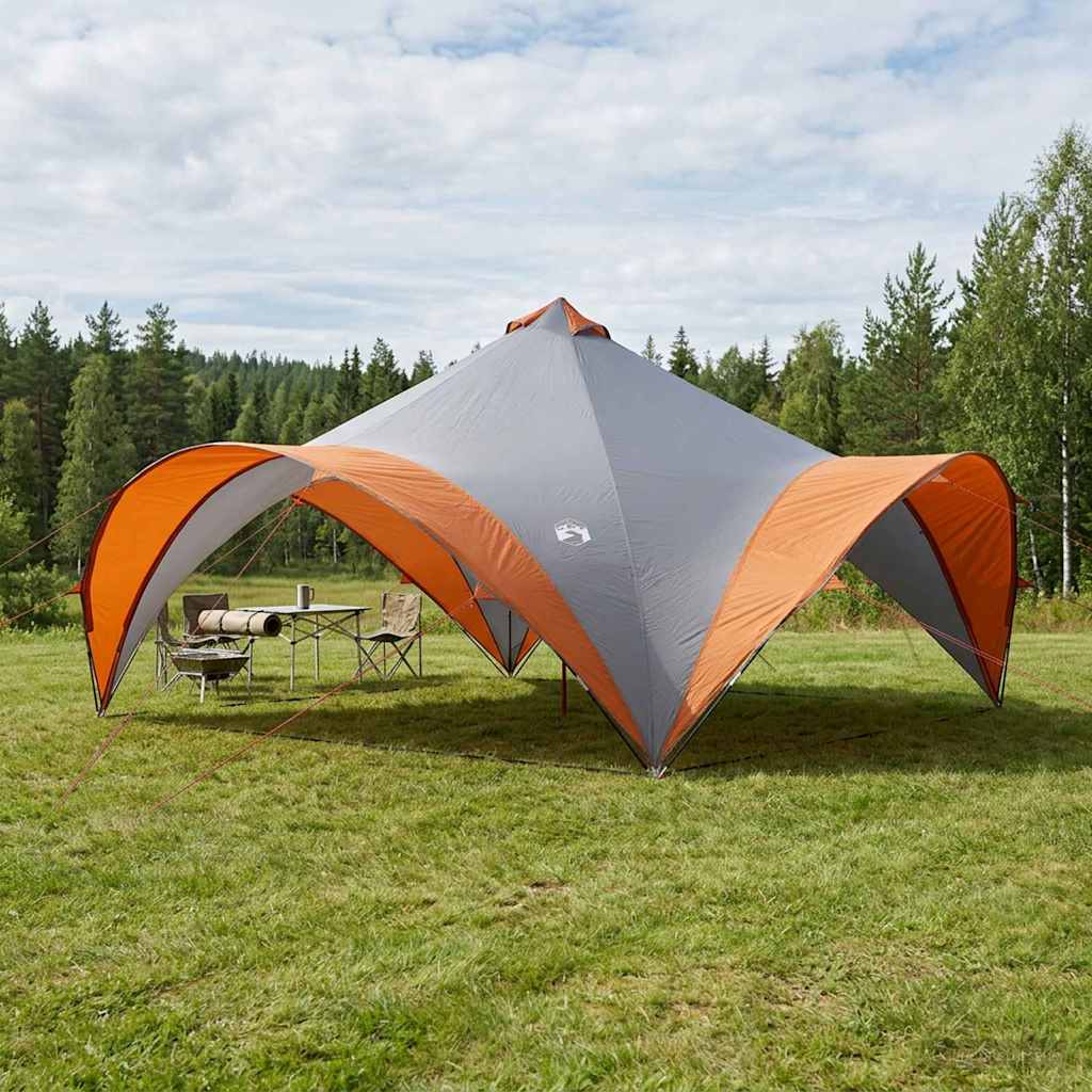 vidaXL Carpa de Fiesta con techo Gris y naranja 600 x 600 x 400 cm