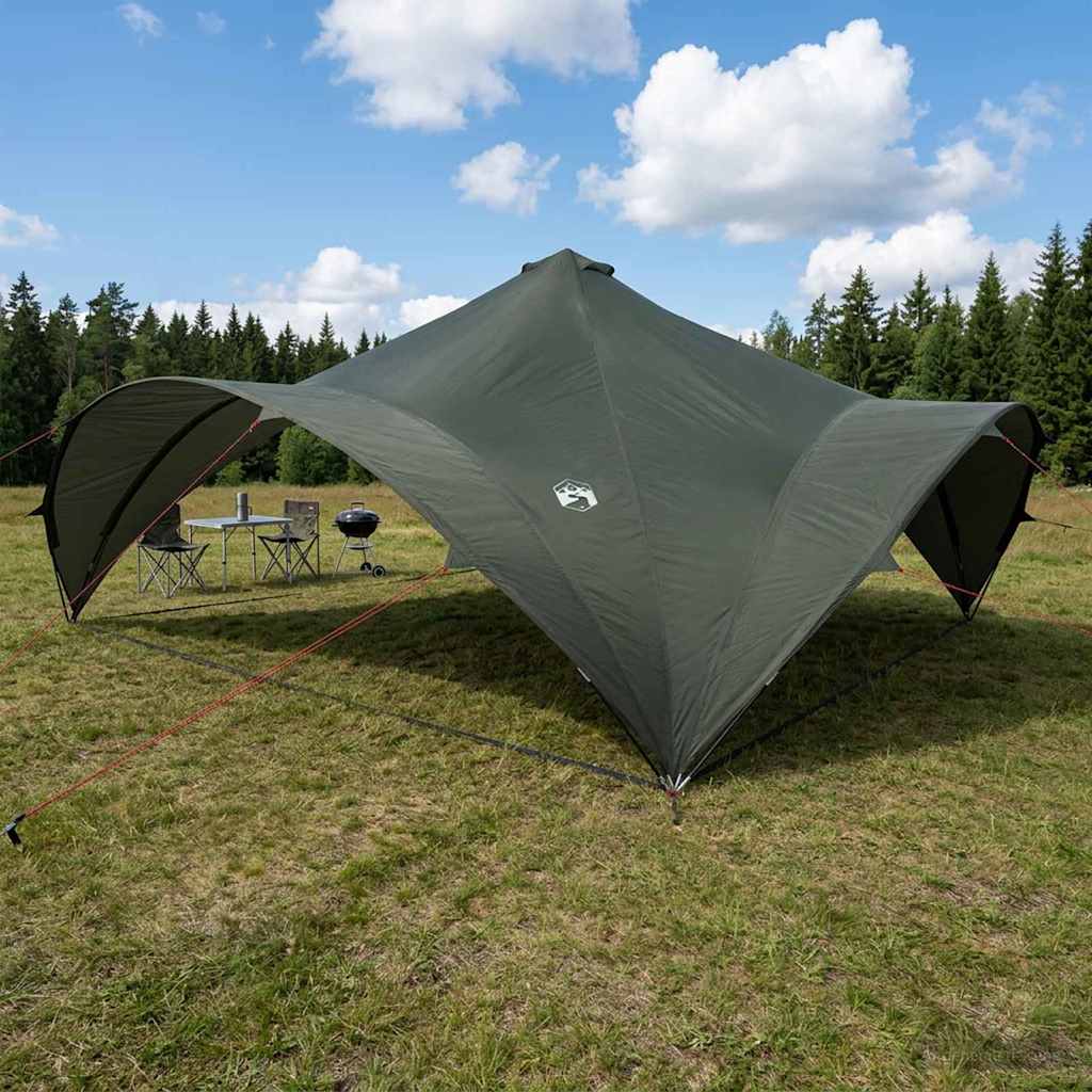 vidaXL Carpa de Fiesta con techo Verde ejército 600 x 600 x 400 cm