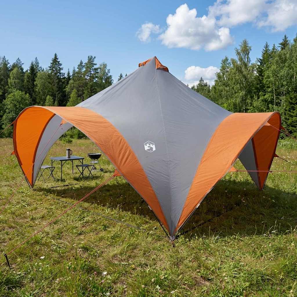vidaXL Carpa de Fiesta con techo Gris y naranja 400 x 400 x 320 cm