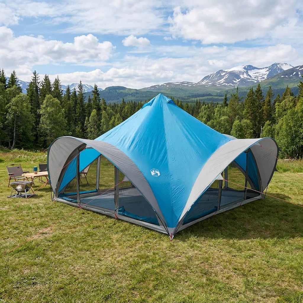 vidaXL Carpa Tipi con techo Azul 18 Personas Poliéster y Acero