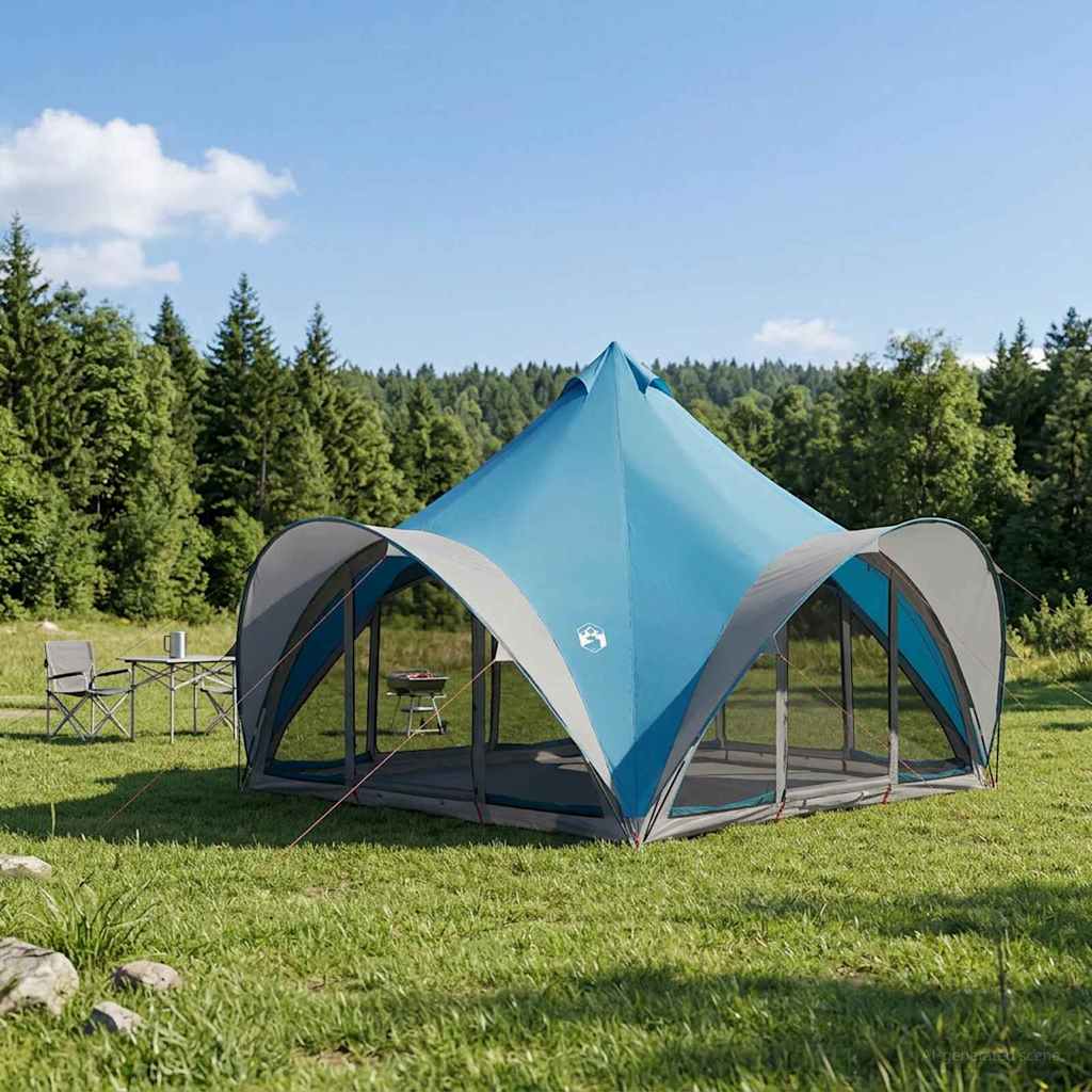 vidaXL Carpa Tipi con techo Azul 6 personas Poliéster y Acero