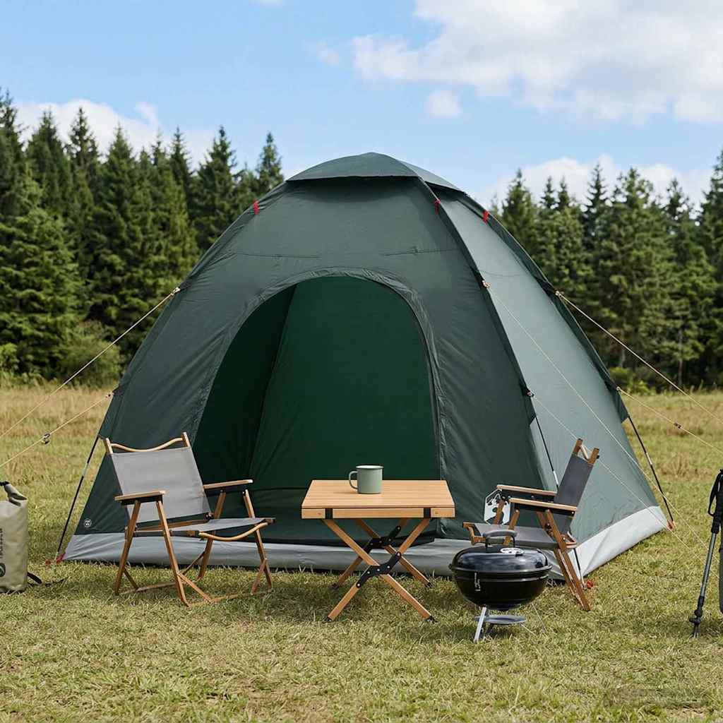 vidaXL Tienda de camping 2 persona Verde militar