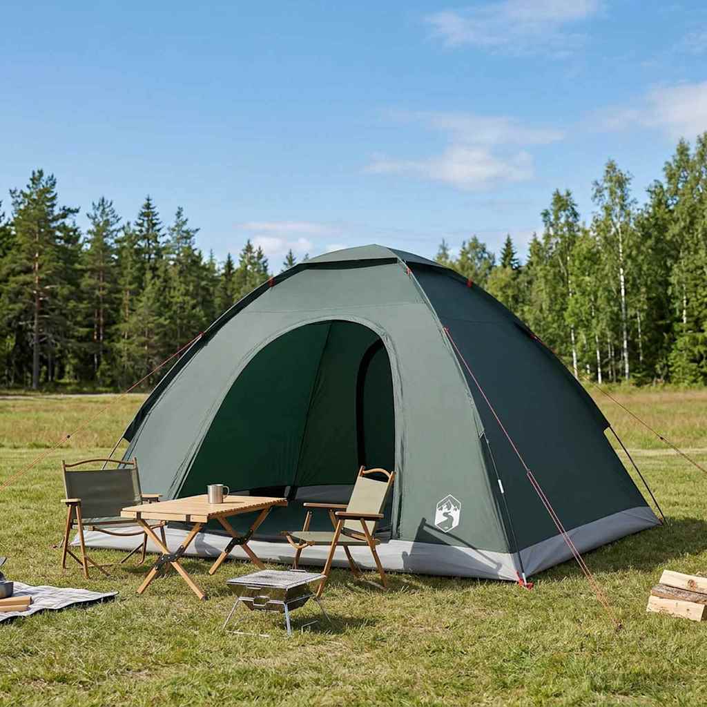 vidaXL Tienda de camping 4 persona Verde militar