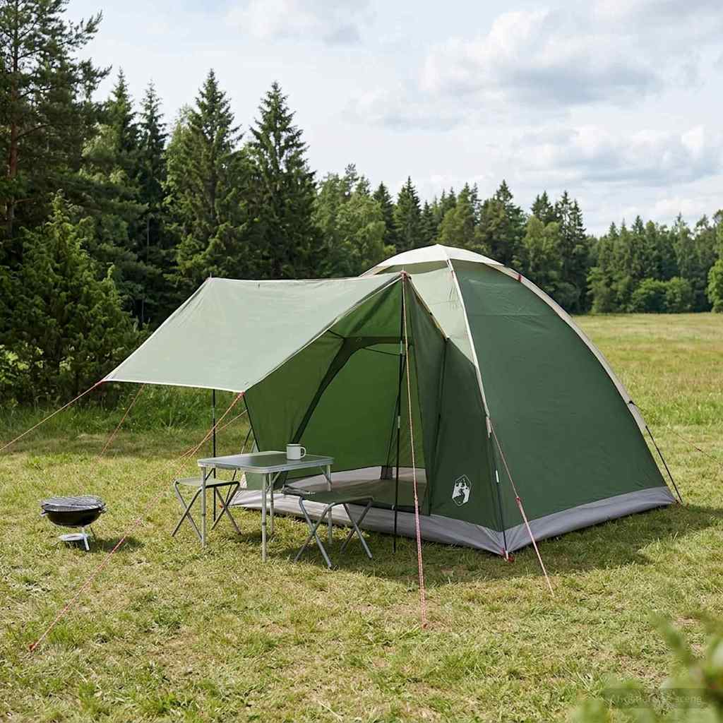 vidaXL Tienda de camping 2 persona Verde Poliéster y Acero