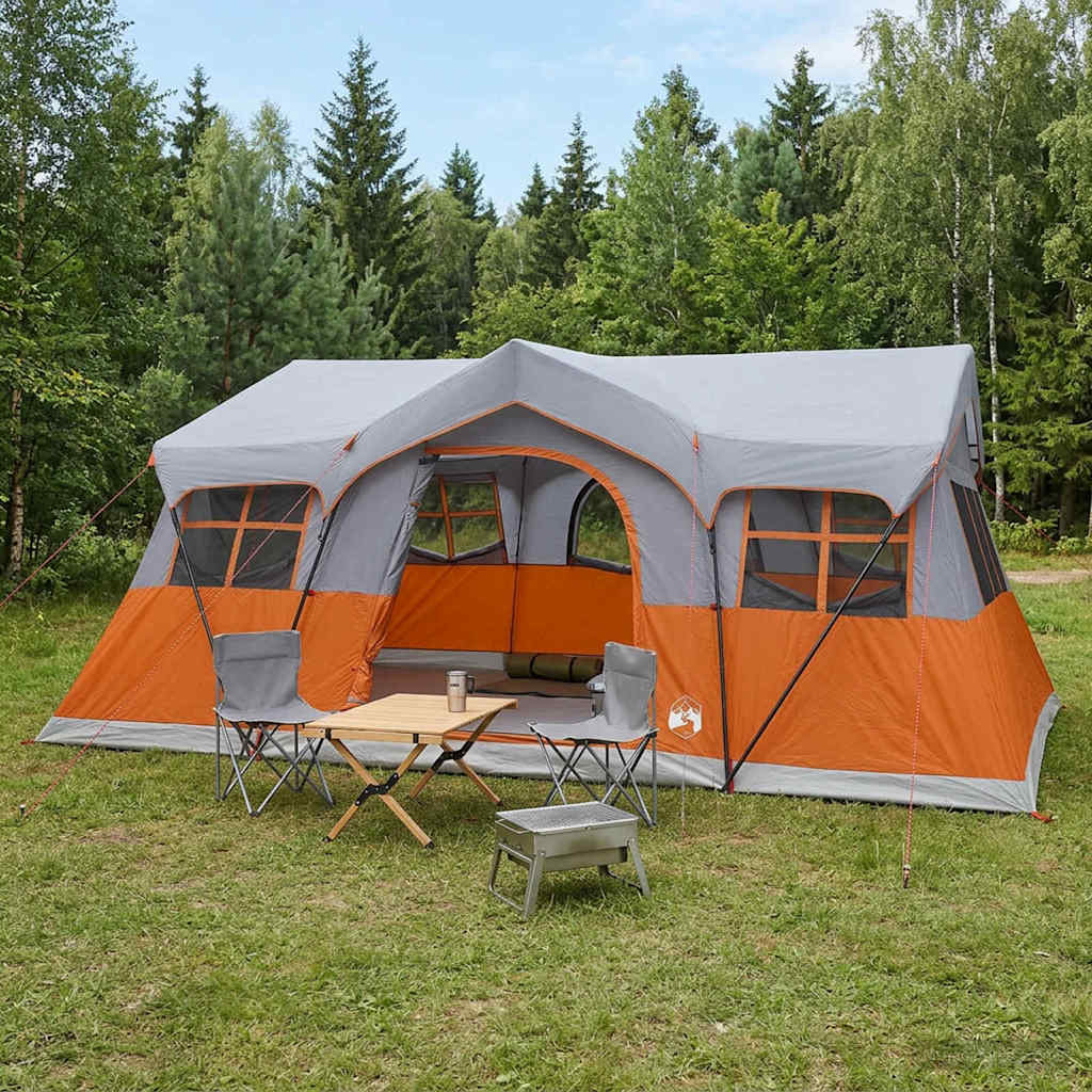 vidaXL Tienda Familiar 487 x 340 x 216 cm Gris y naranja