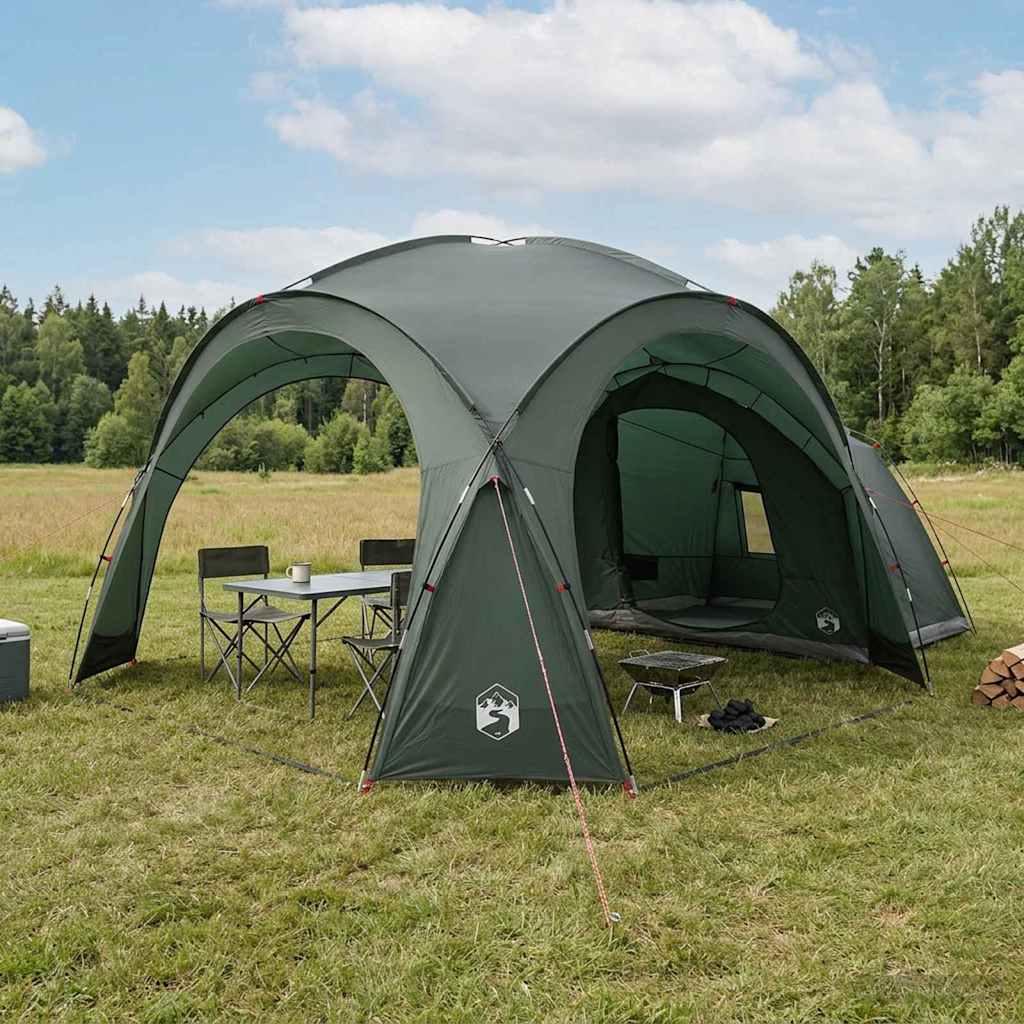 vidaXL Tienda Lateral con techo Verde militar 410 x 410 x 250 cm