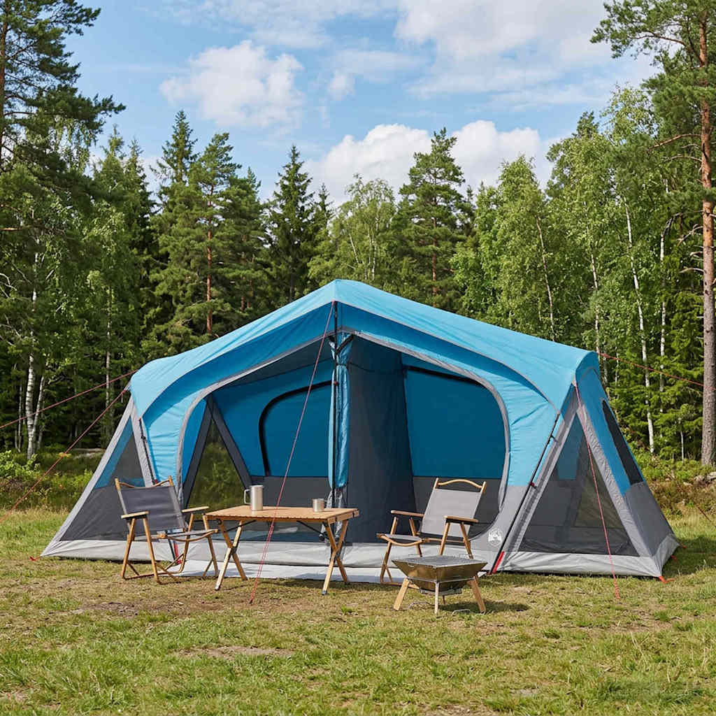 vidaXL Tienda Cabaña Azul 480 x 273 x 205 cm Poliéster y Acero
