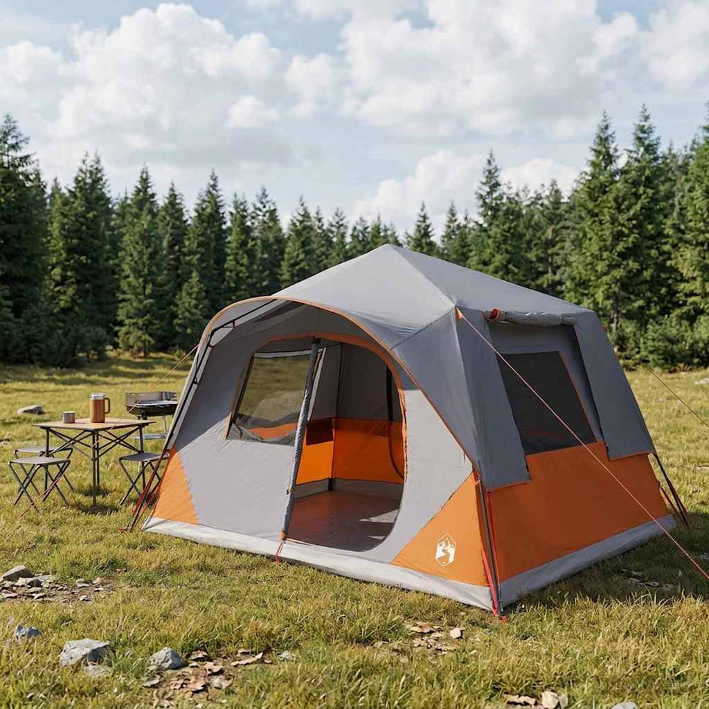 vidaXL Tienda Instantánea con techo Gris y naranja 365 x 380 x 200 cm