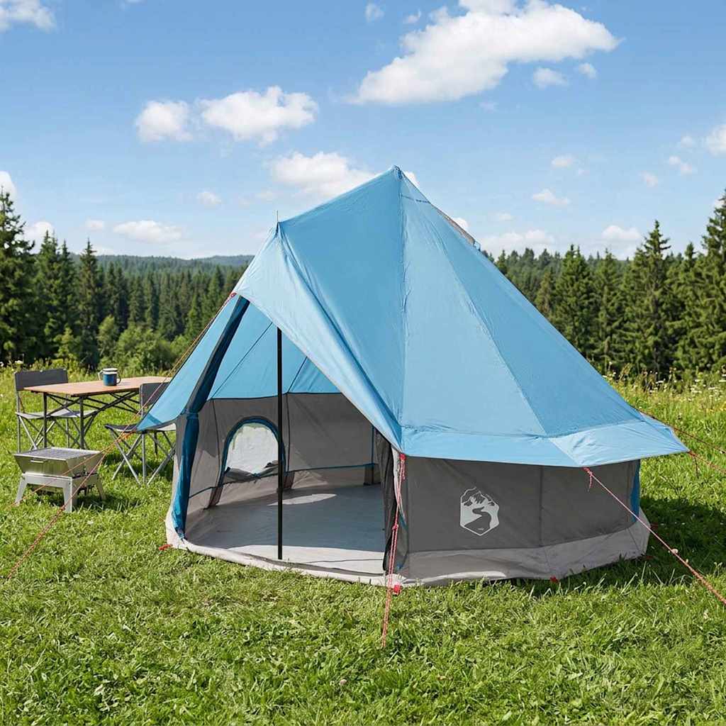 vidaXL Carpa Tipi 4 persona Azul Poliéster y Acero