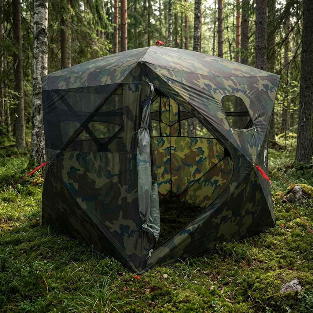 vidaXL Tienda de Caza Camuflaje 143 x 143 x 165 cm Poliéster y Acero