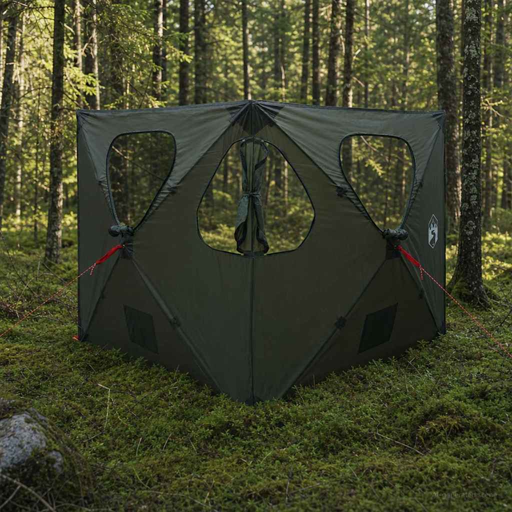 vidaXL Tienda de Caza 145 x 145 x 150 cm Verde militar
