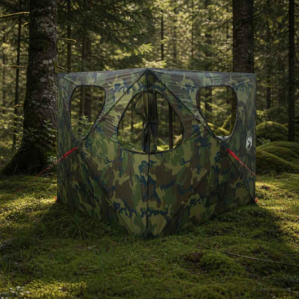 vidaXL Tienda de Caza 145 x 145 x 150 cm Camuflaje Poliéster y Acero