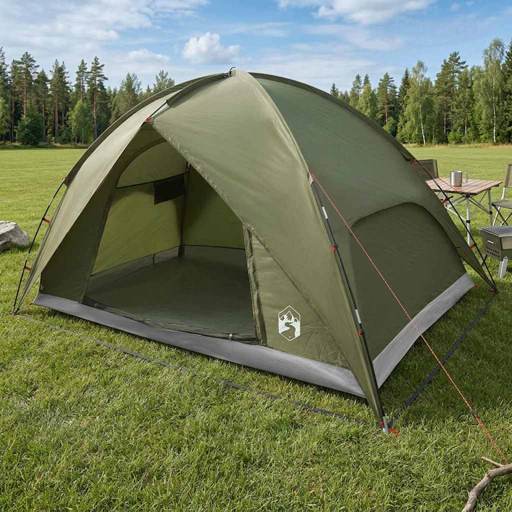 vidaXL Tienda de Camping con Cubierta de Lluvia Impermeable 4 persona