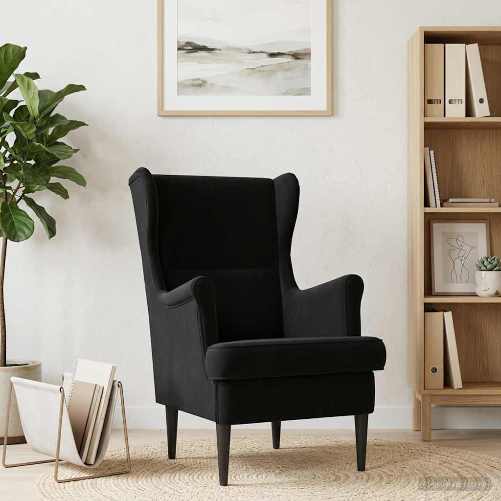vidaXL Sillón Negro Terciopelo