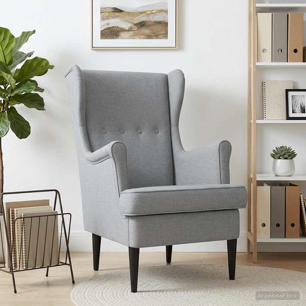 vidaXL Sillón Gris Claro Tela