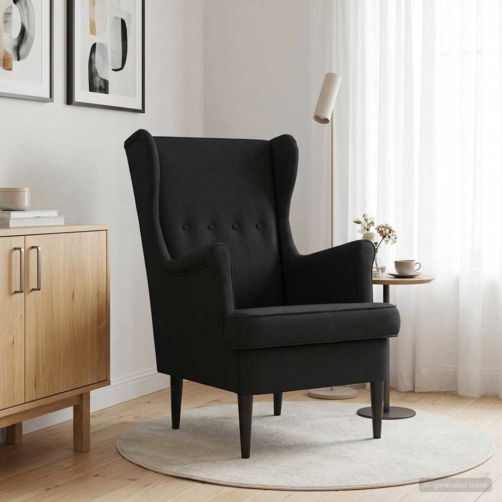 vidaXL Sillón Negro Tela