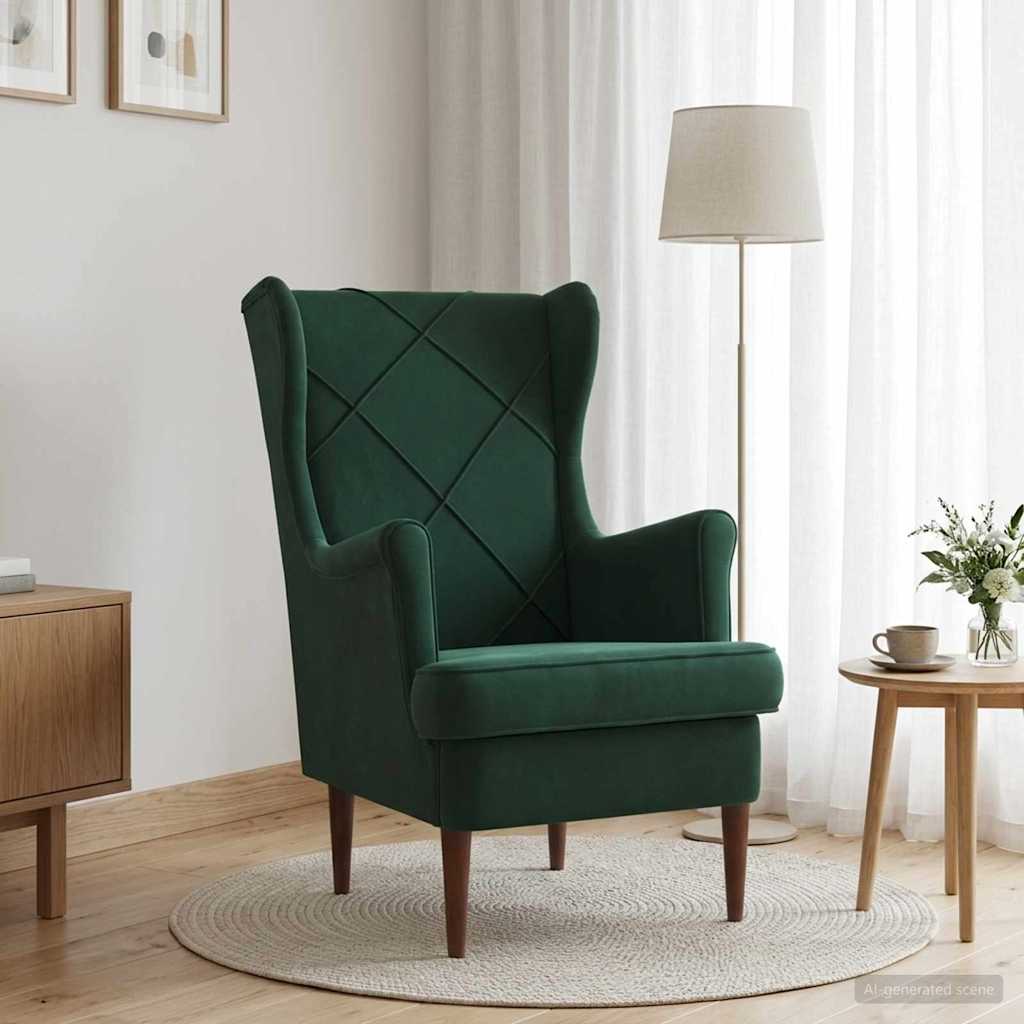 vidaXL Sillón Verde oscuro Terciopelo