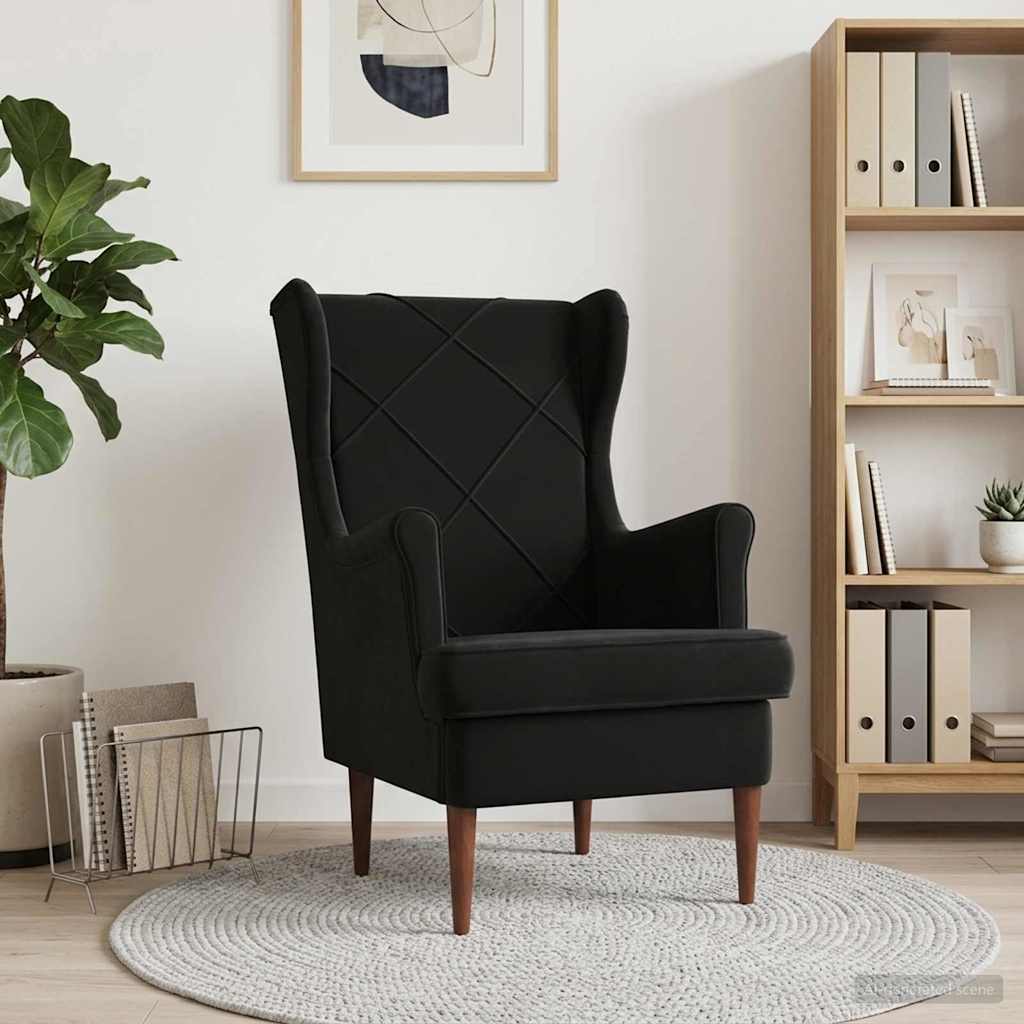 vidaXL Sillón Negro Terciopelo
