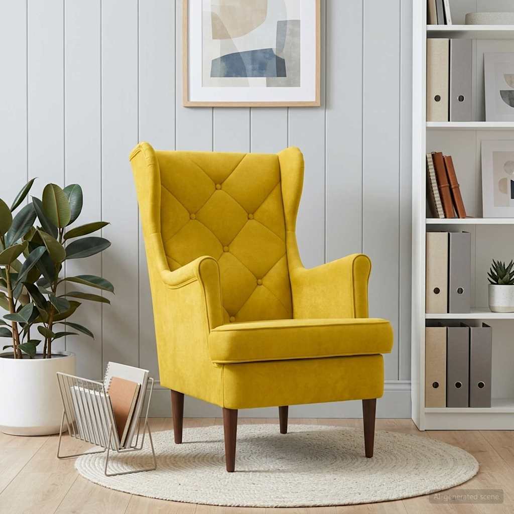 vidaXL Sillón Amarillo Terciopelo