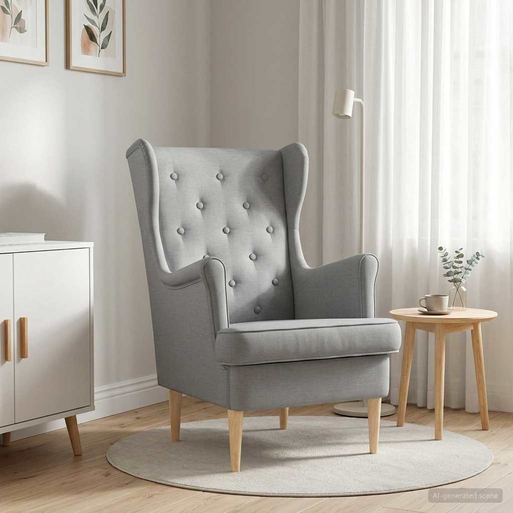 vidaXL Sillón Gris Claro Tela
