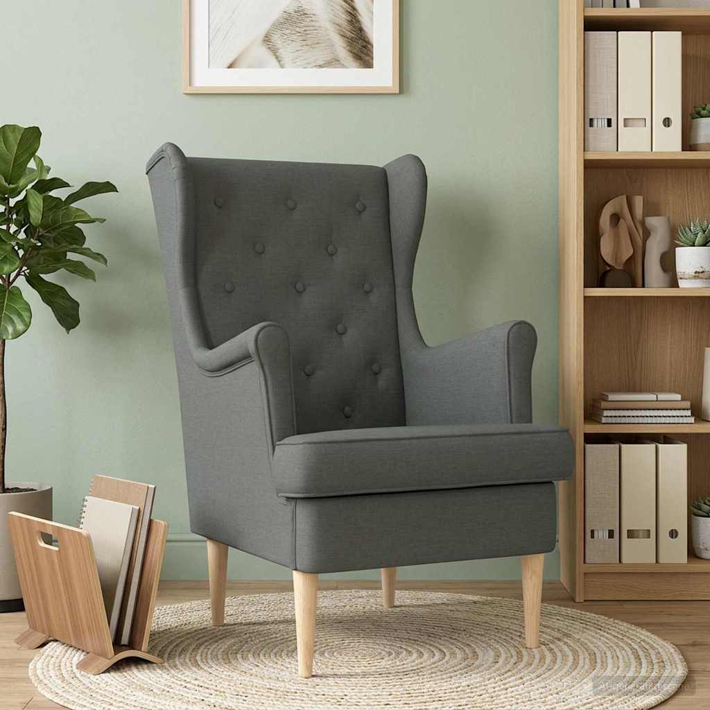 vidaXL Sillón Gris oscuro Tela