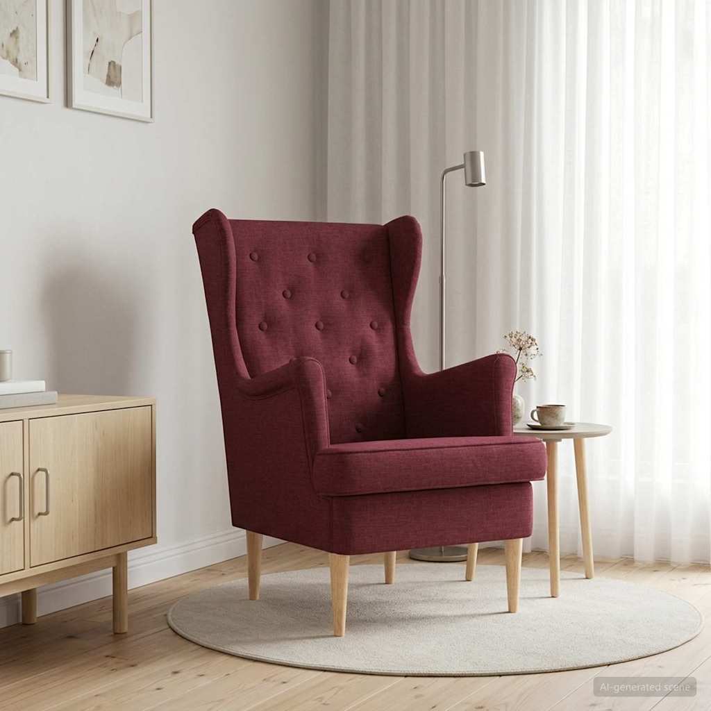 vidaXL Sillón Rojo vino Tela