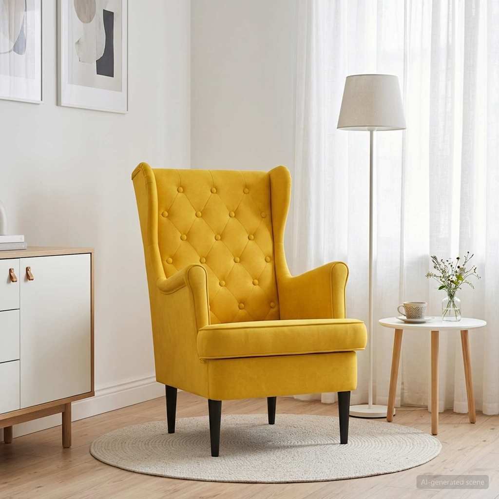 vidaXL Sillón Amarillo Terciopelo