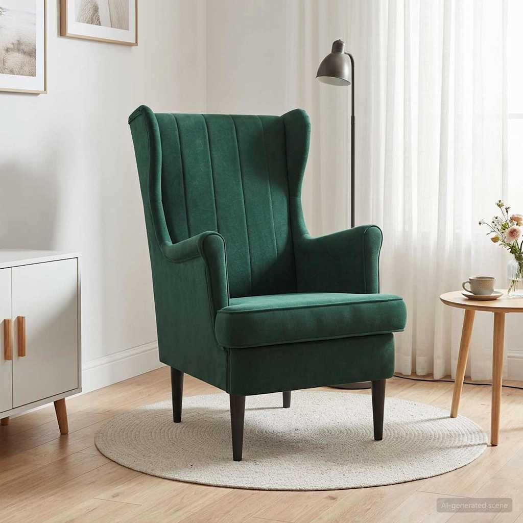 vidaXL Sillón Verde oscuro Terciopelo