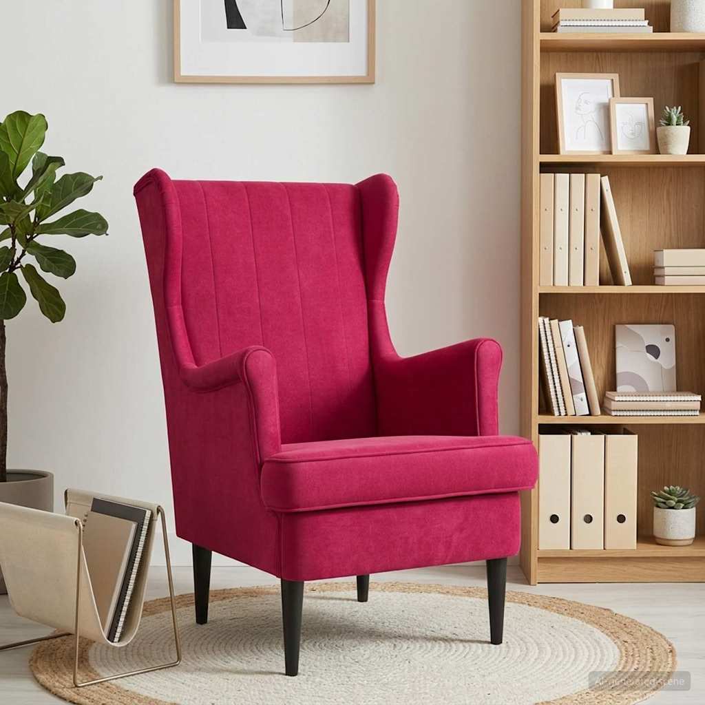 vidaXL Sillón Rojo vino Terciopelo