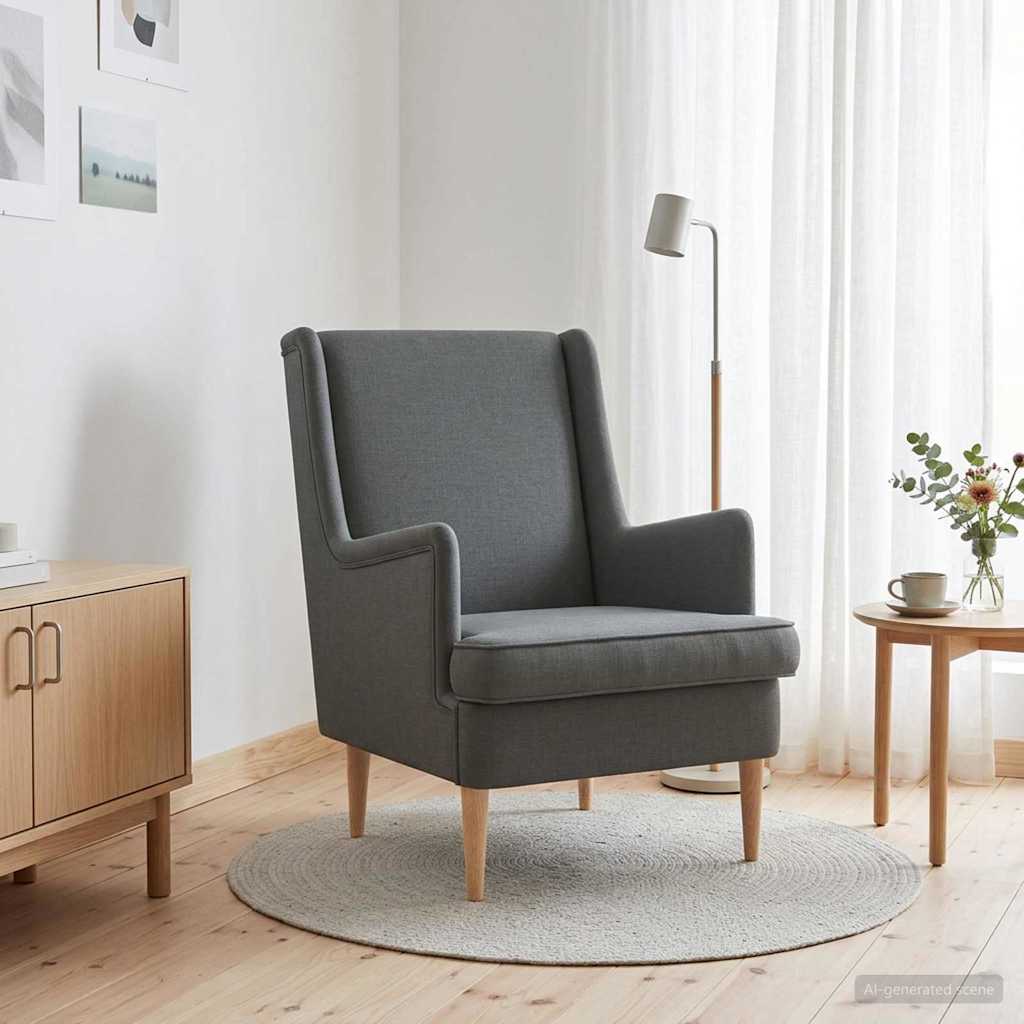 vidaXL Sillón Gris oscuro Tela