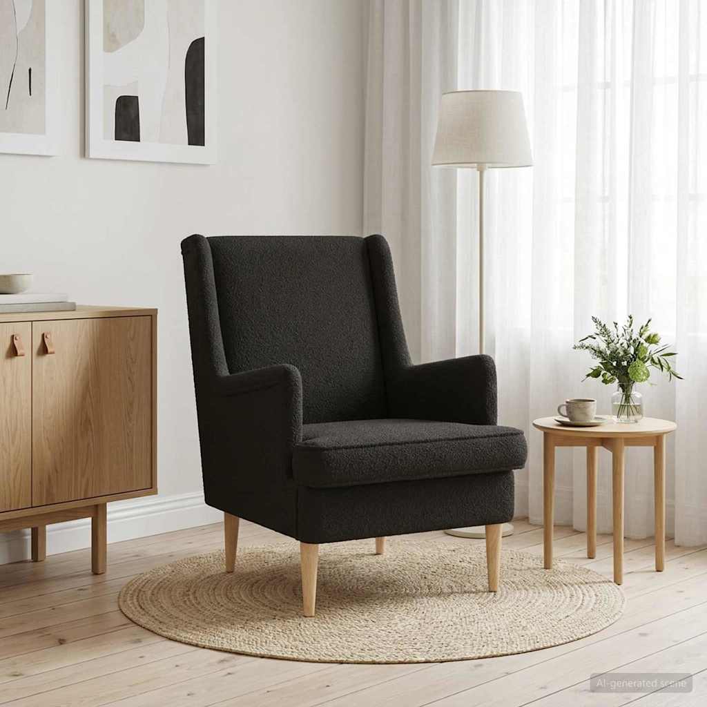 vidaXL Sillón Negro Tela