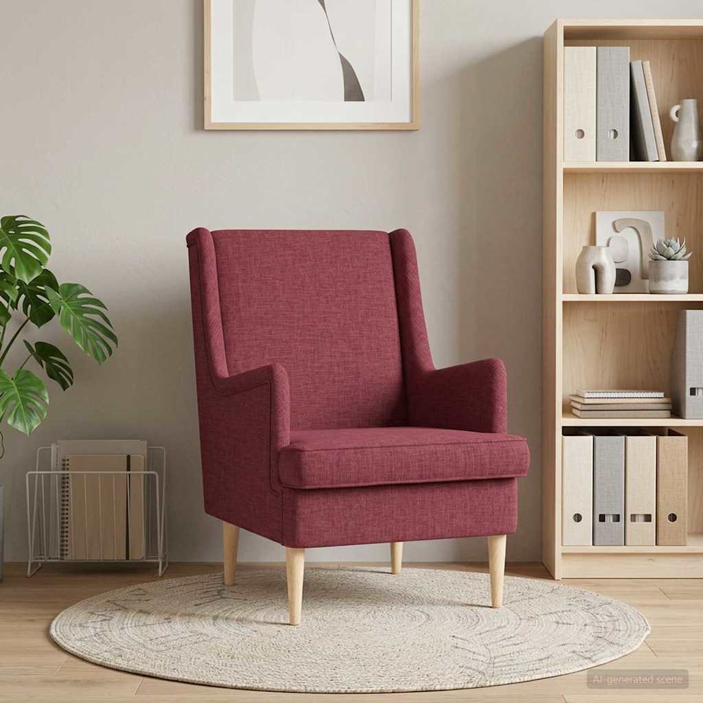 vidaXL Sillón Rojo vino Tela