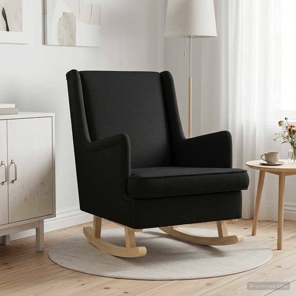 vidaXL Mecedora Negro 62 x 80 x 85 cm tela