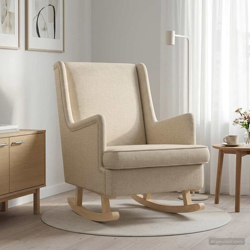 vidaXL Mecedora Crema 62 x 80 x 85 cm tela