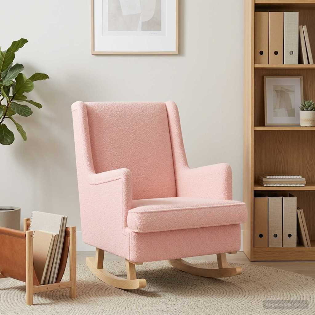 vidaXL Mecedora Rosa 62 x 80 x 85 cm Bouclé