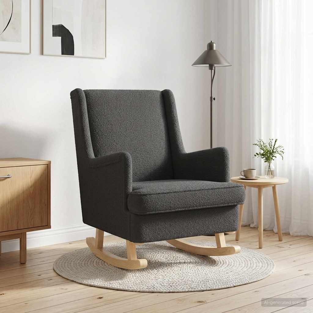 vidaXL Mecedora Gris oscuro 62 x 80 x 85 cm Bouclé