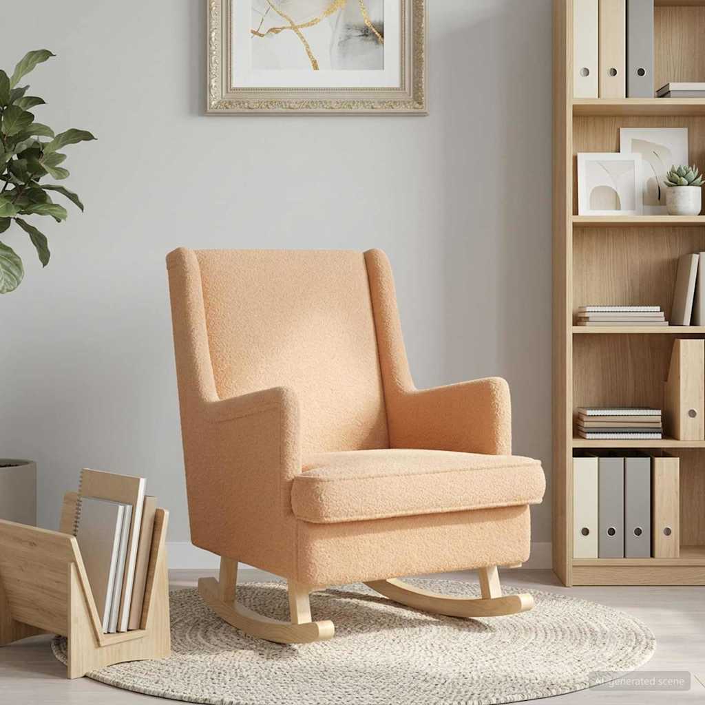 vidaXL Mecedora Beige 62 x 80 x 85 cm Bouclé