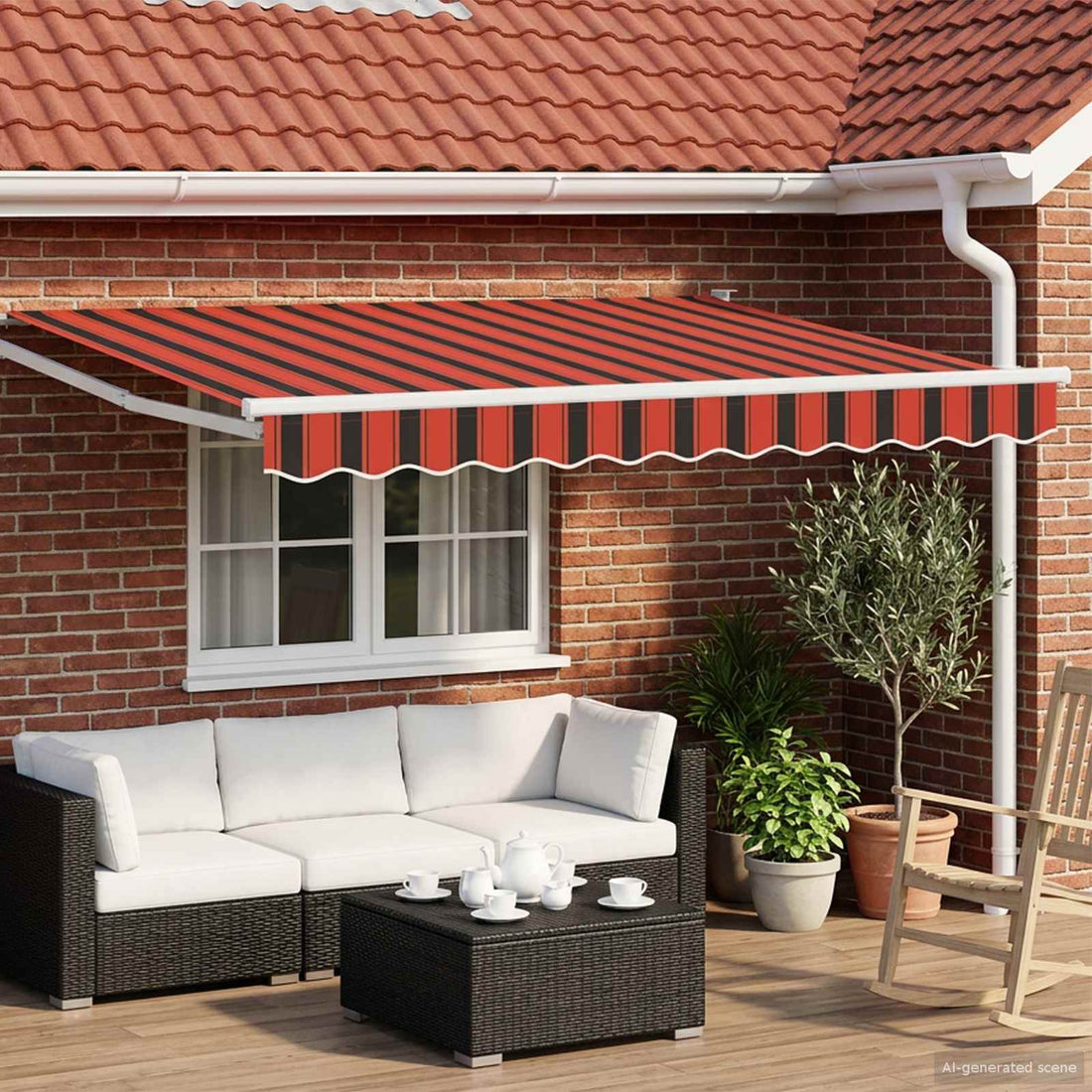 vidaXL Toldo manual retráctil con LEDs 3,5 x 2 m