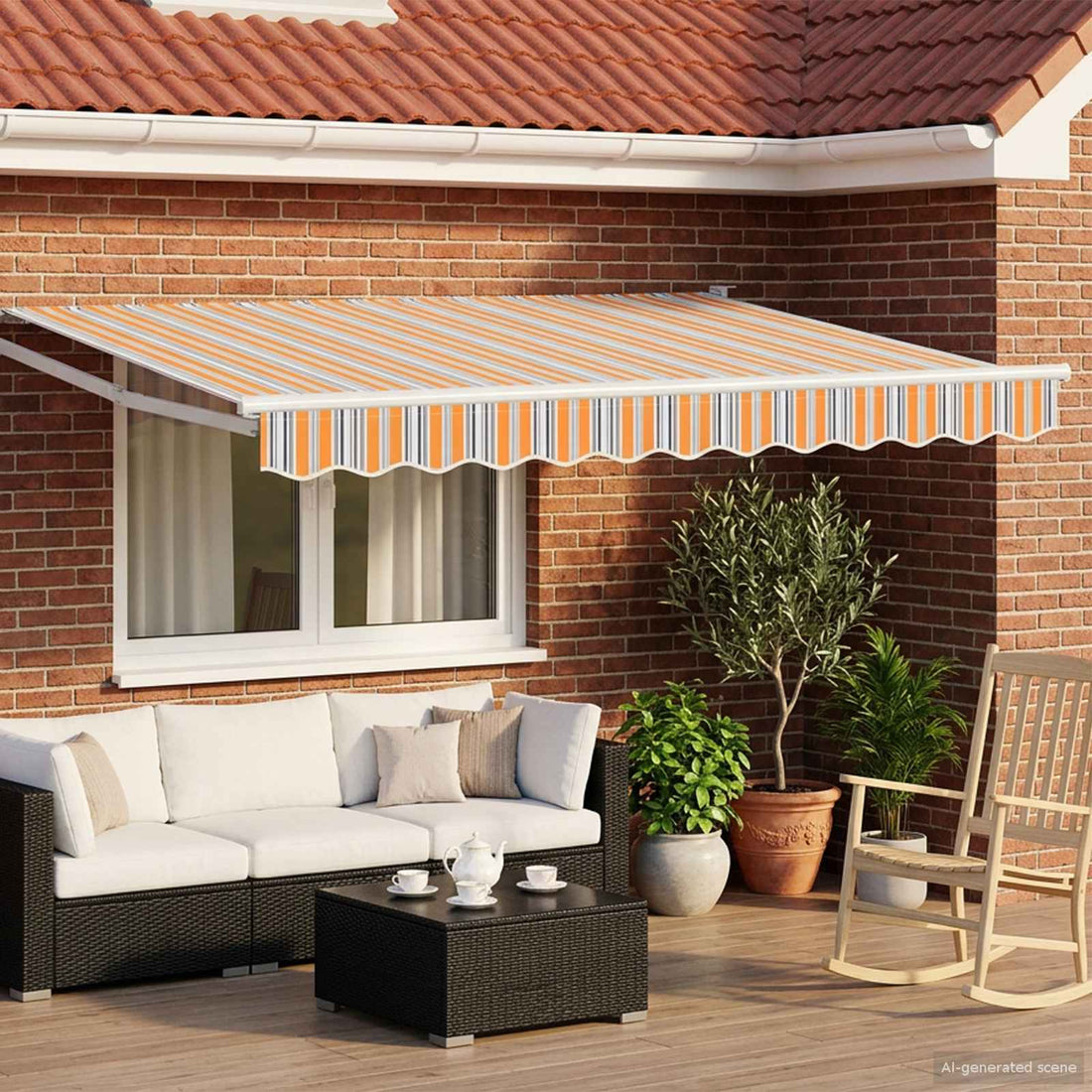 vidaXL Toldo manual retráctil con LEDs 3,5 x 2,5 m