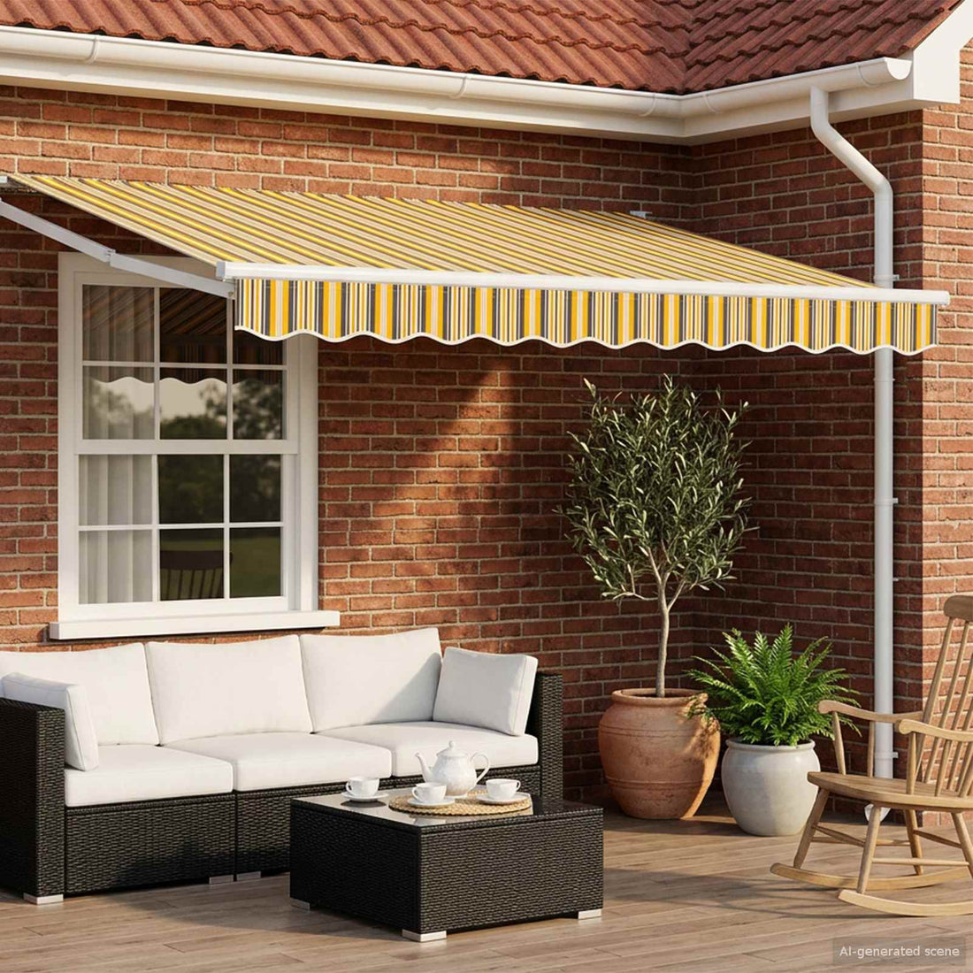 vidaXL Toldo manual retráctil con LEDs 3,5 x 2,5 m