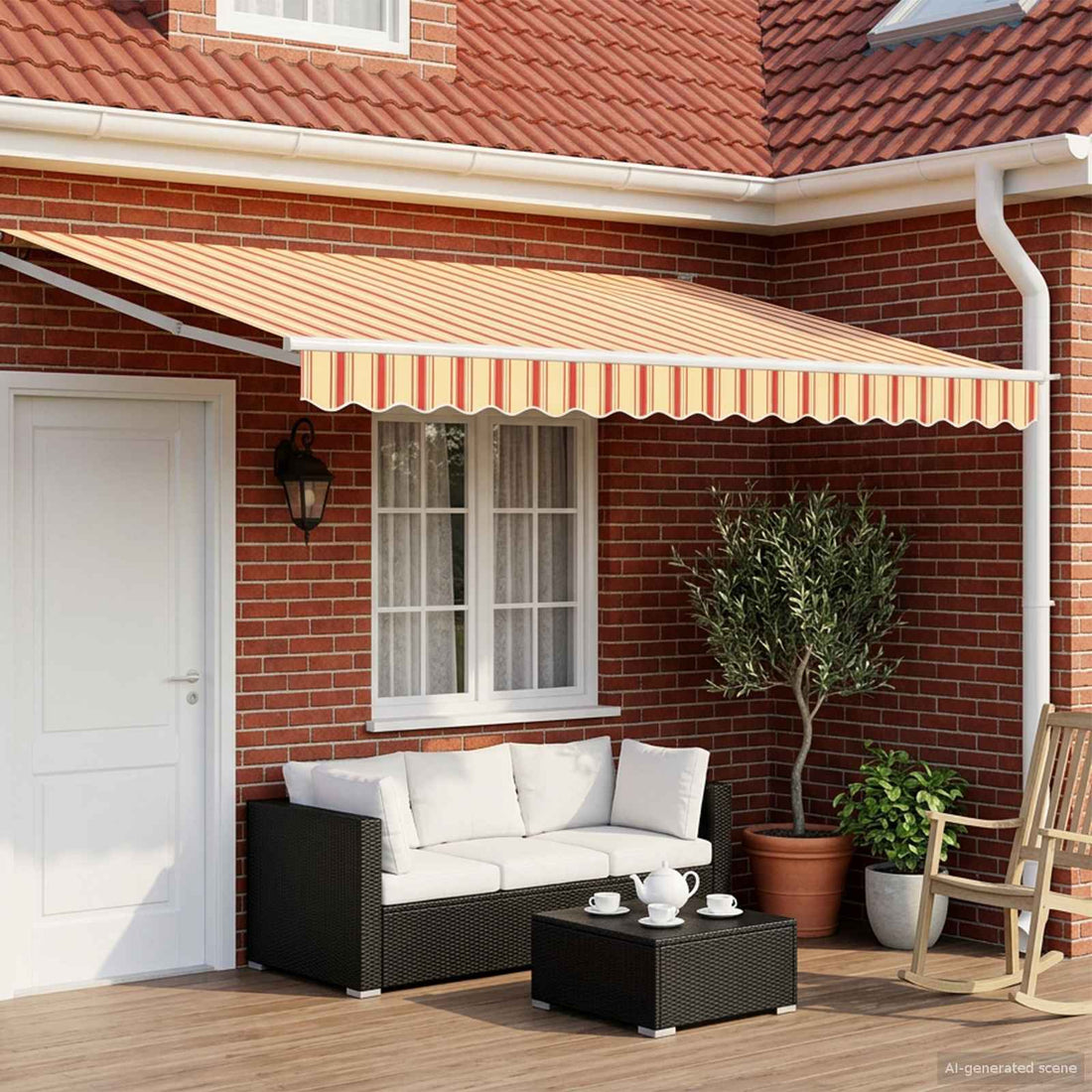 vidaXL Toldo manual retráctil con LEDs Multicolor 4,5 x 3 m