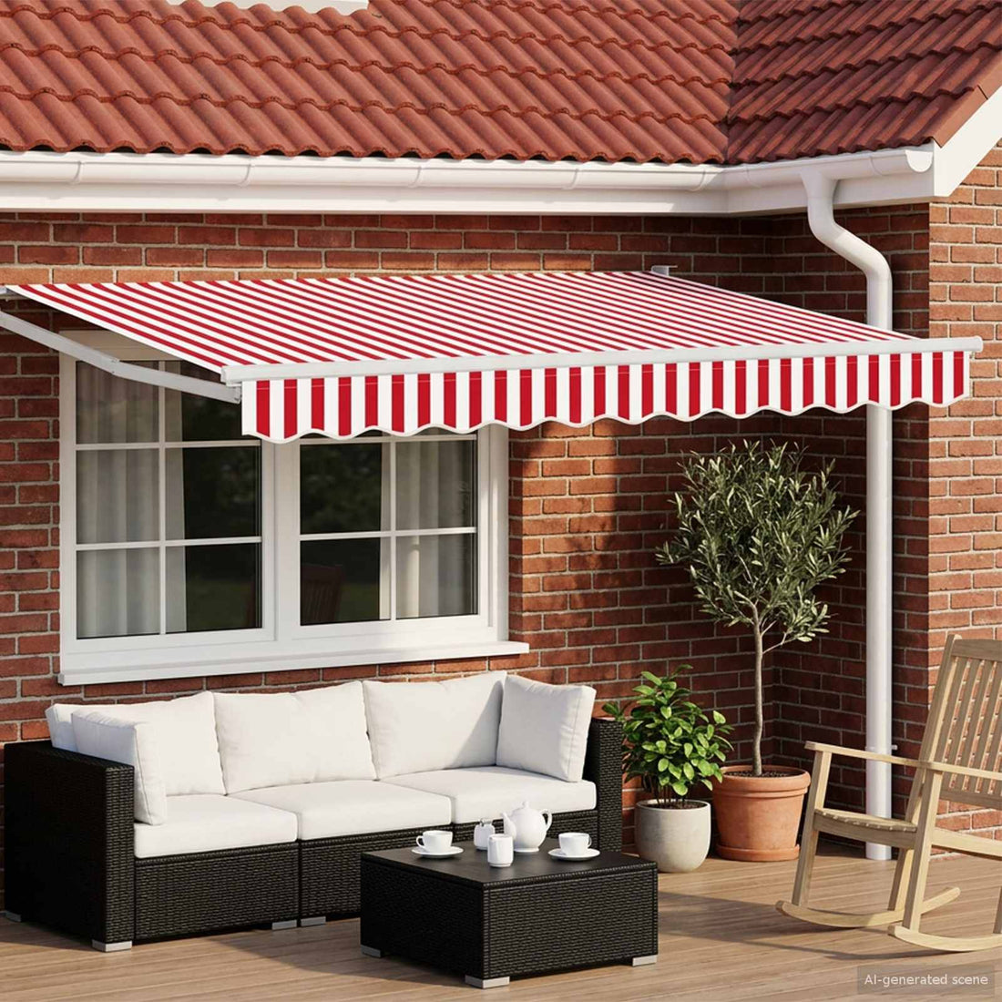vidaXL Toldo Retráctil Eléctrico Rojo y 3 x 2,5 m